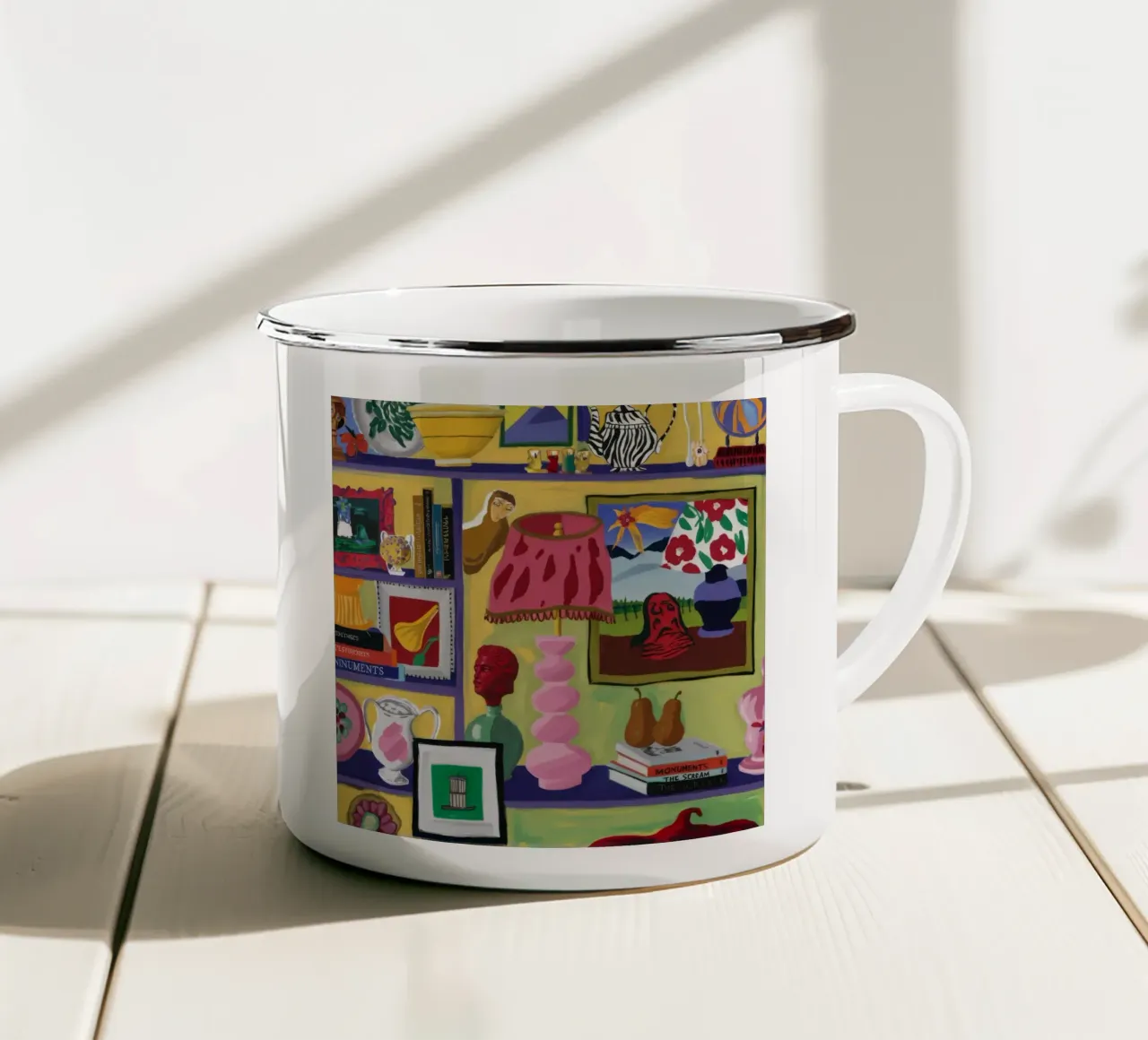 Cache éclectique joyeux mug en émail de Opal Strokes
