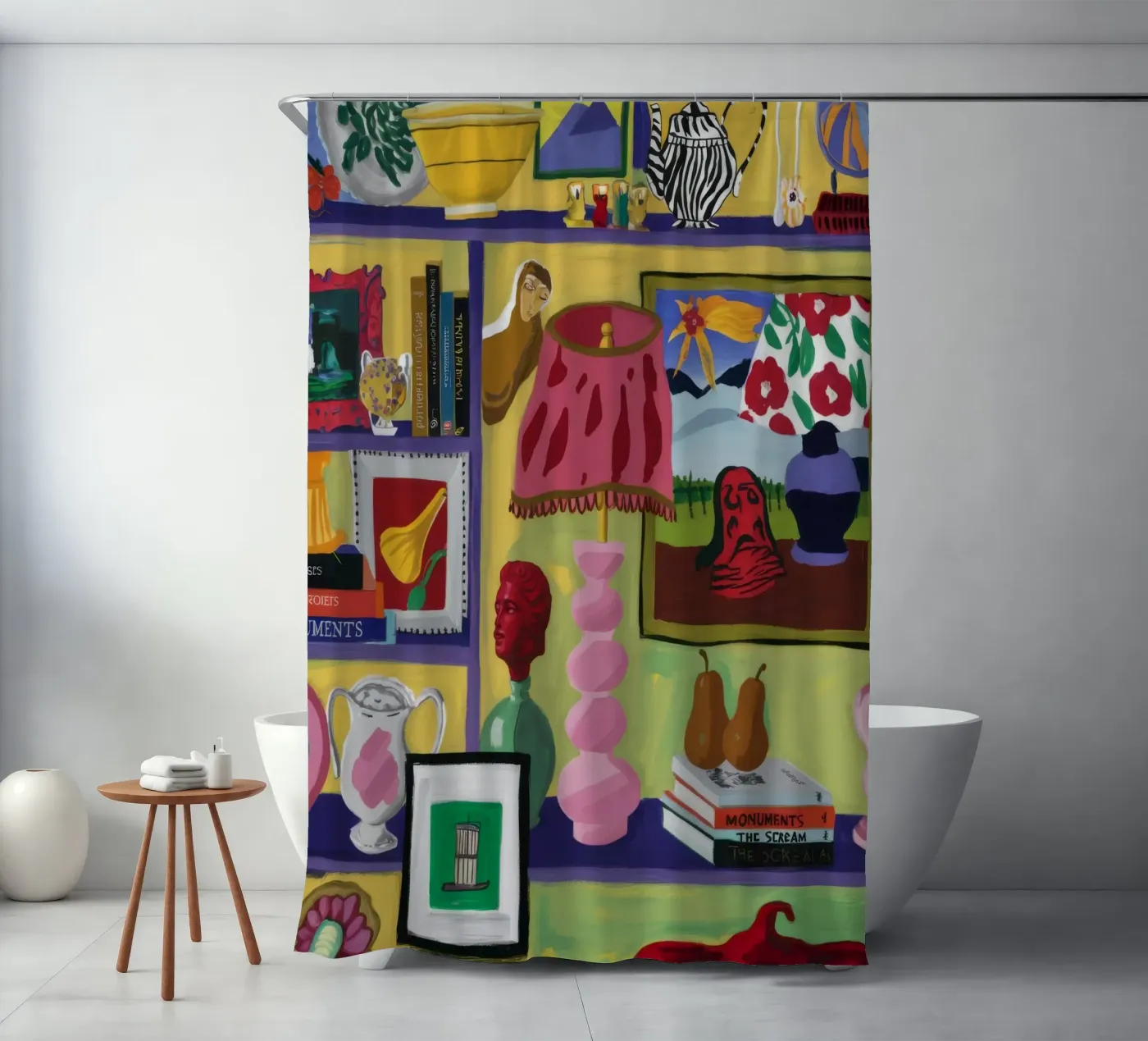 Eclectische vreugdevolle cache douchegordijn van Opal Strokes