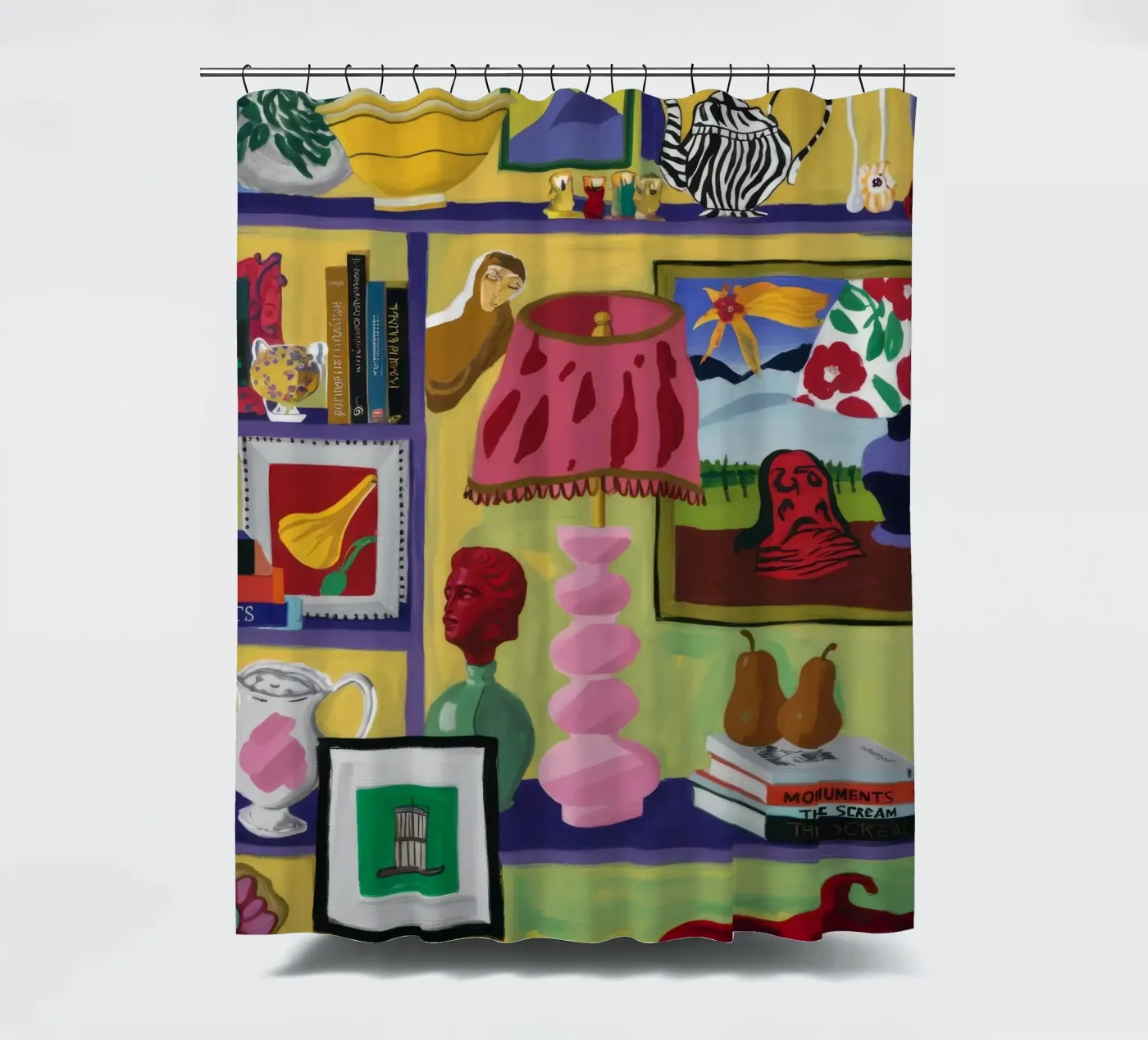 Eclectische vreugdevolle cache douchegordijn van Opal Strokes