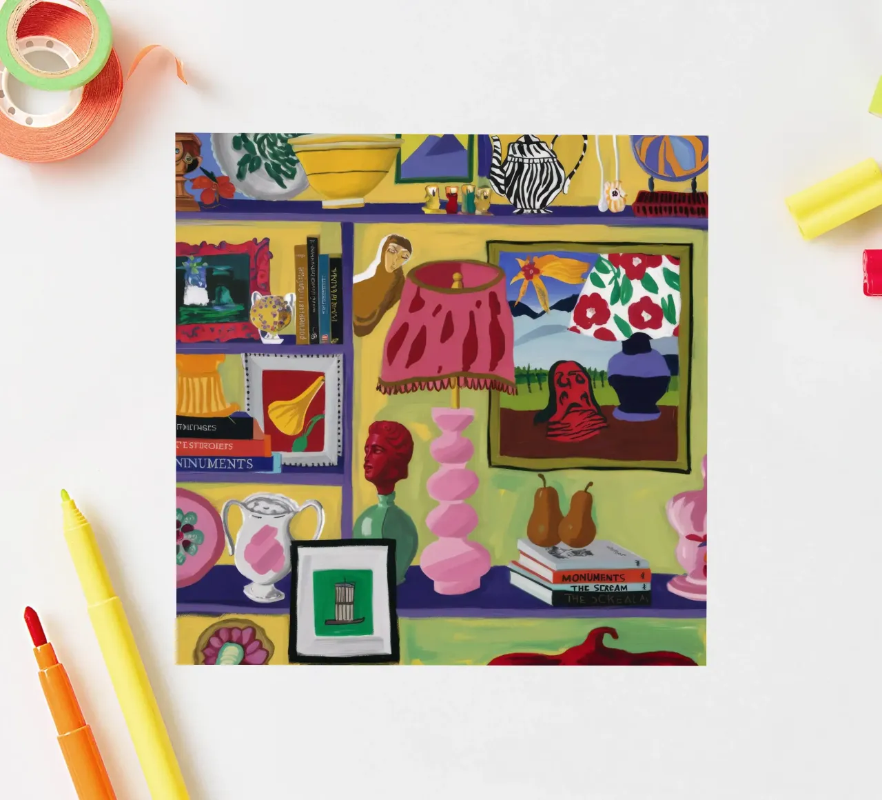 Eclectische vreugdevolle cache sticker van Opal Strokes