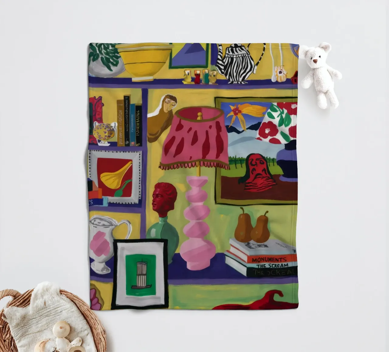 Eclectische vreugdevolle cache fleecedeken van Opal Strokes