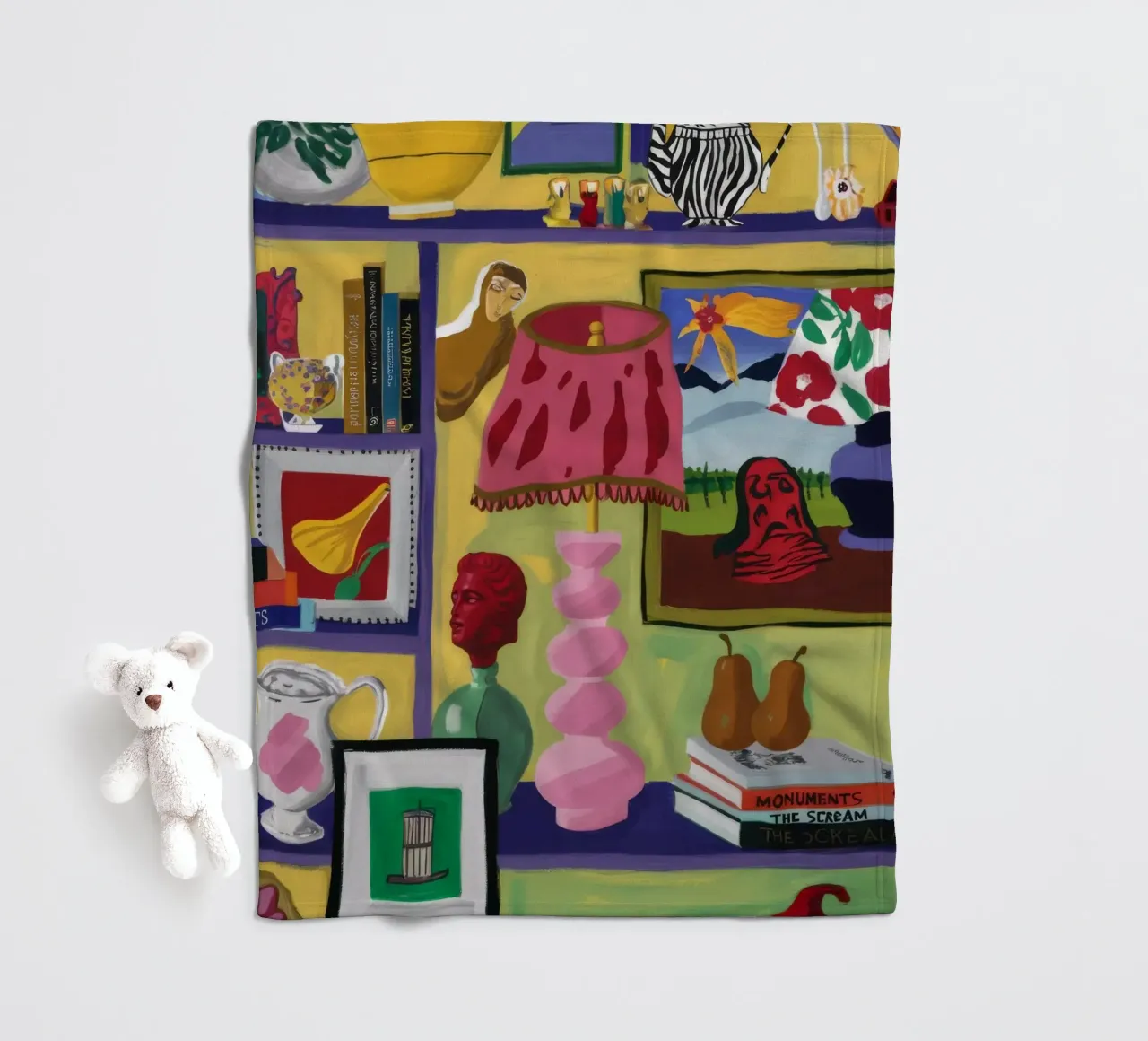 Eclectische vreugdevolle cache fleecedeken van Opal Strokes