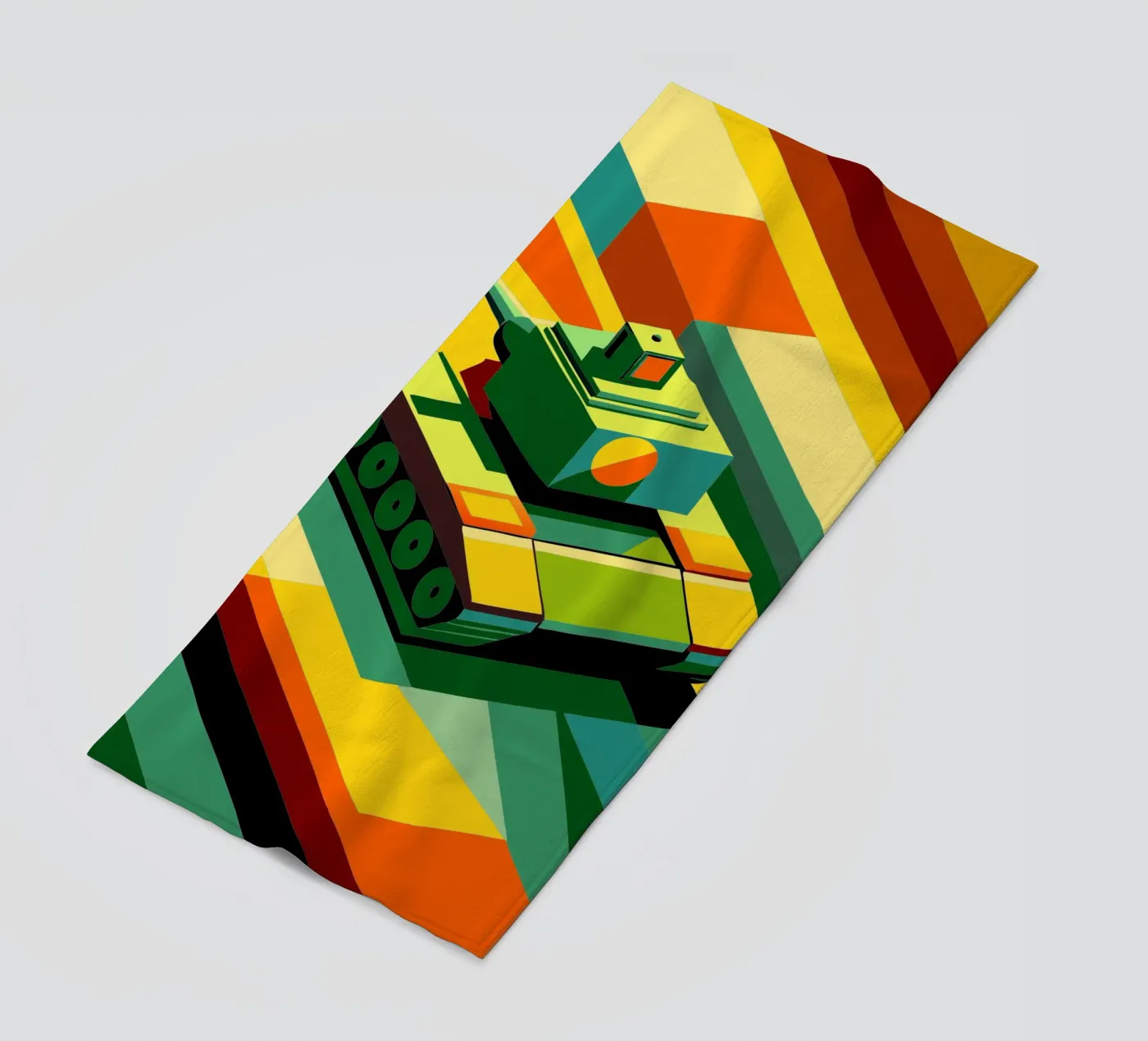 tank vector beach towel by Elfath