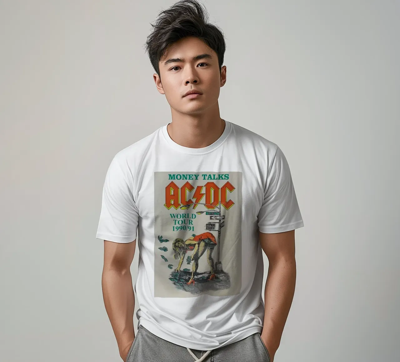 electrifying riffs of acdc t-shirt by korve