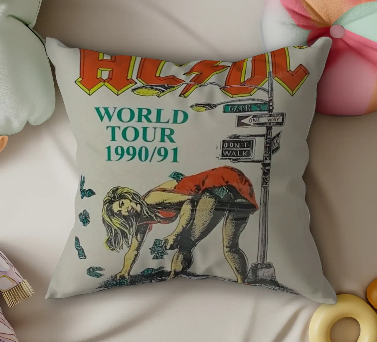 electrifying riffs of acdc decorative cushion by korve