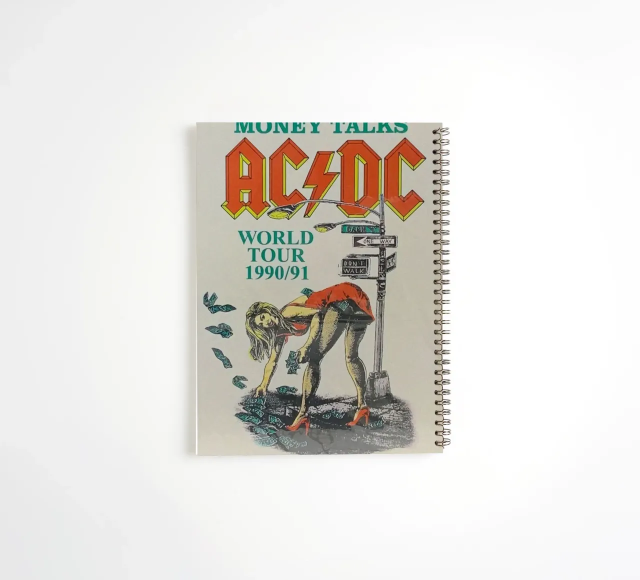 electrifying riffs of acdc spiral notebook by korve