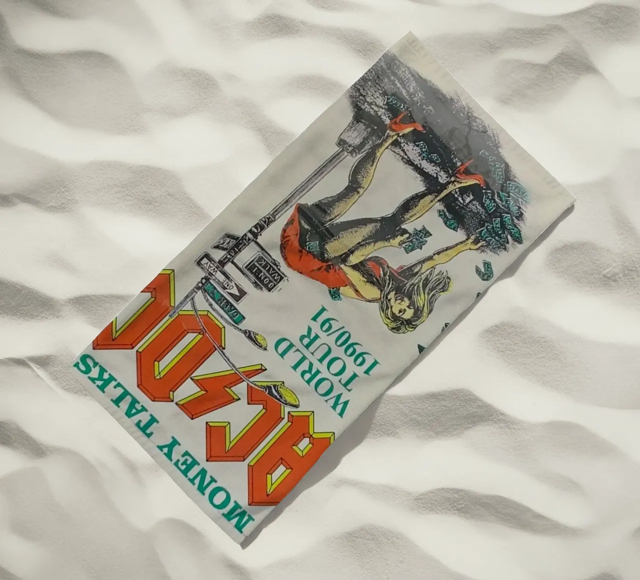 electrifying riffs of acdc beach towel by korve