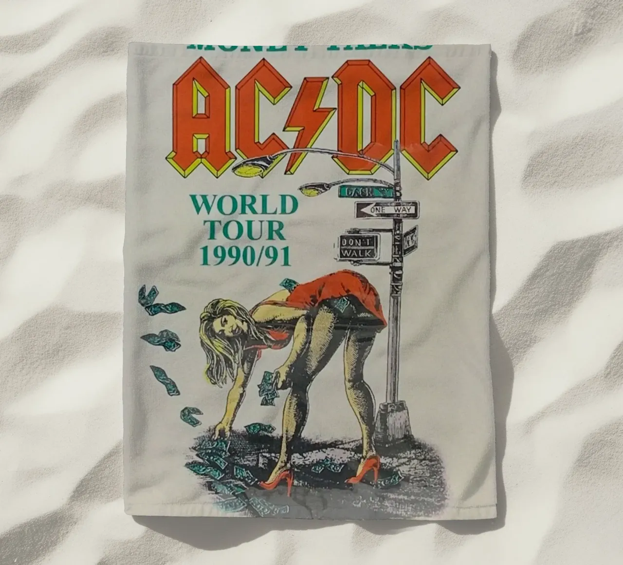 electrifying riffs of acdc beach towel by korve