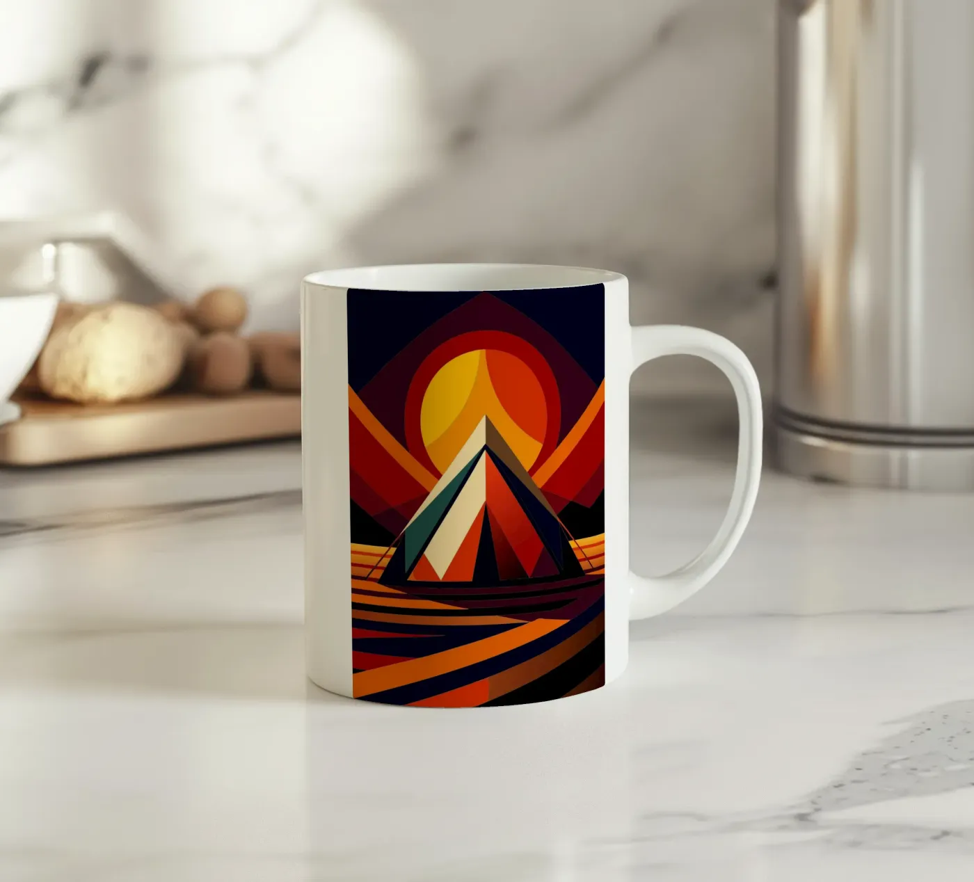 tent vector ceramic mug by Elfath