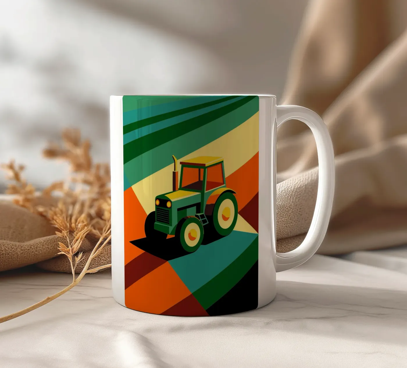 tracktor vector ceramic mug by Elfath