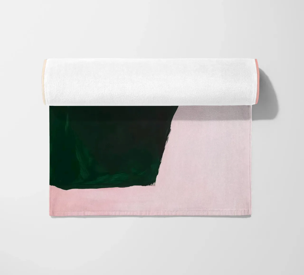 Composizione Japandi in rosa, verde e nero telo mare da Euphoria Theresa