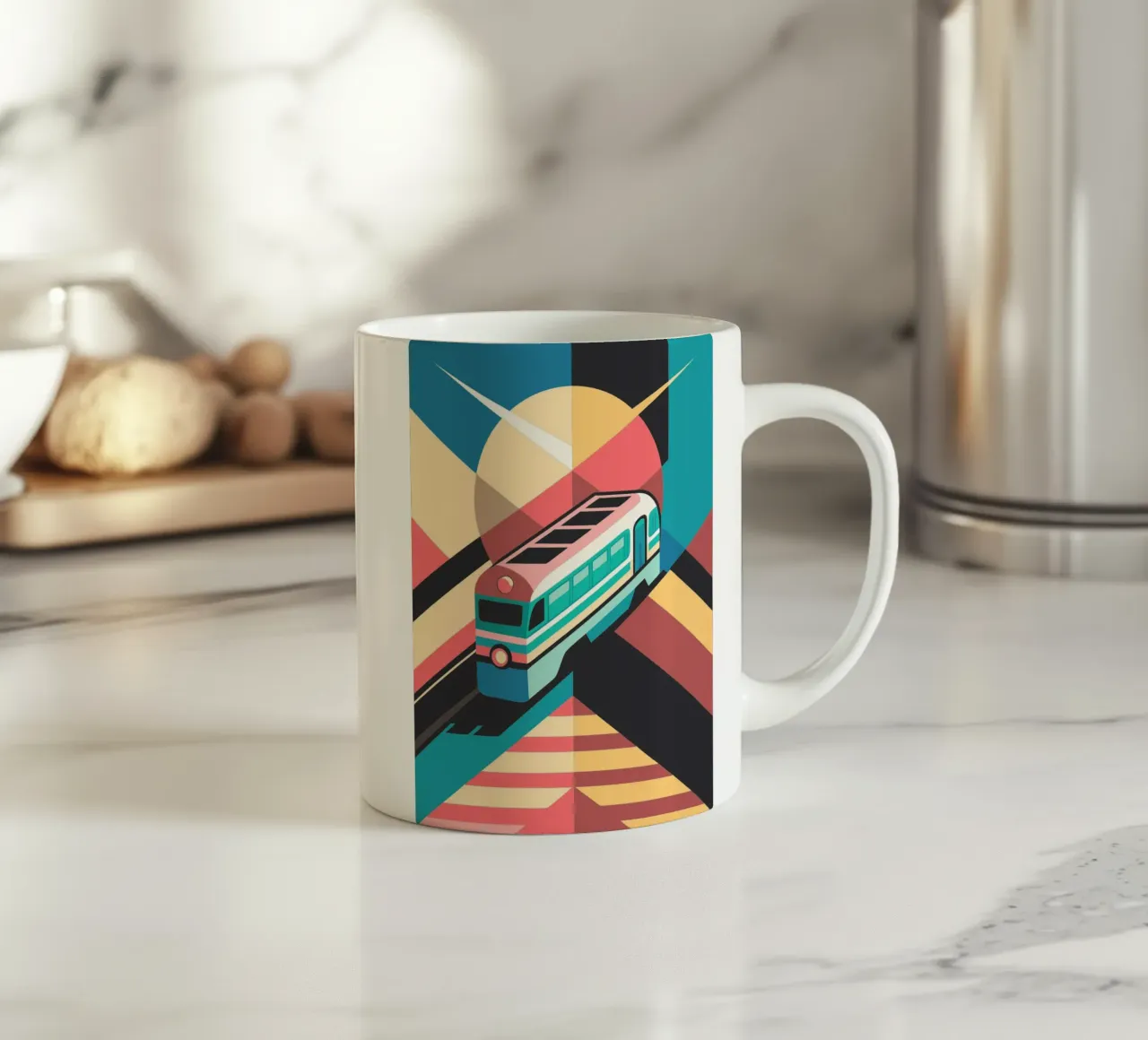 vettore locomotiva treno tazza in ceramica da Elfath