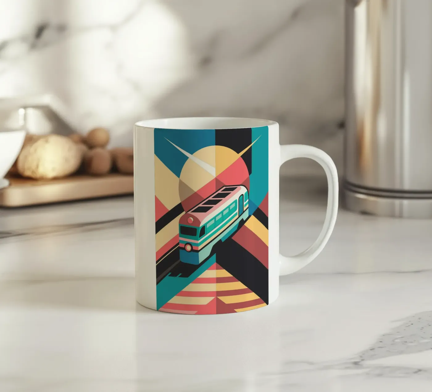 train locomotif vector ceramic mug by Elfath