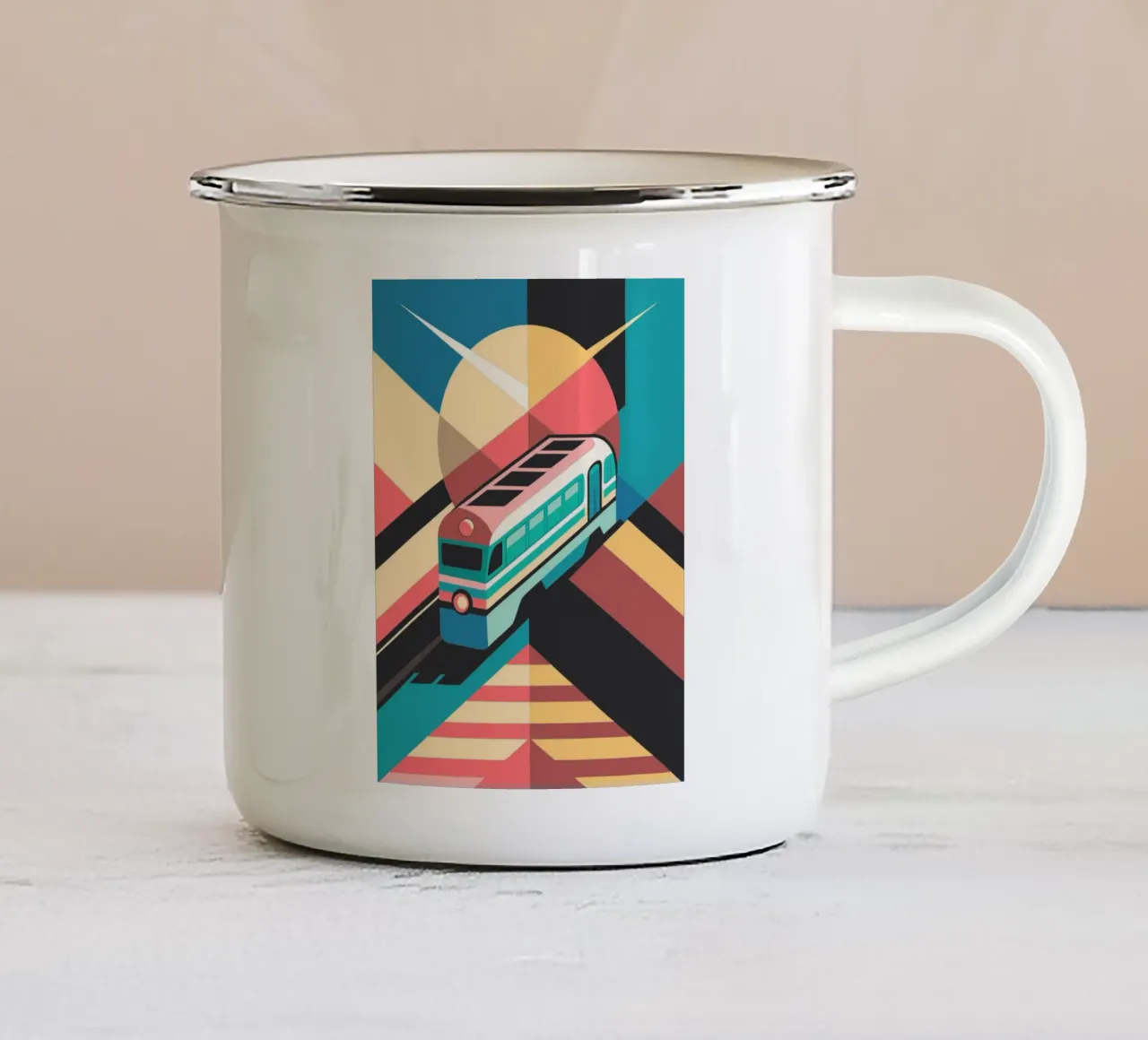 train locomotif vector enamel mug by Elfath