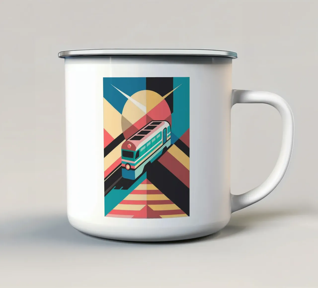 train locomotif vector enamel mug by Elfath