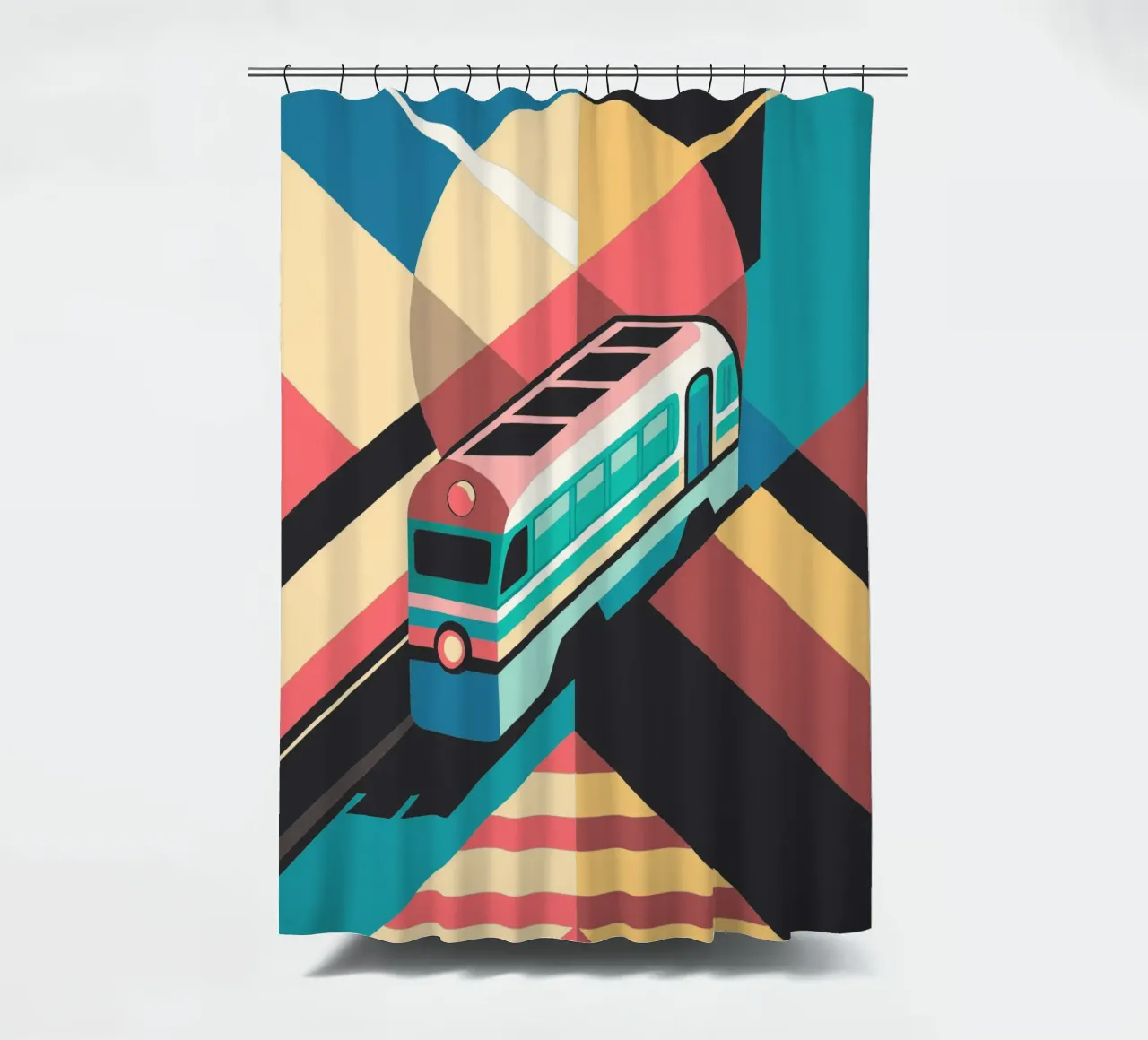 vector locomotor del tren cortina de baño de Elfath