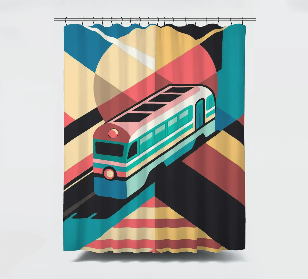 vector locomotor del tren cortina de baño de Elfath