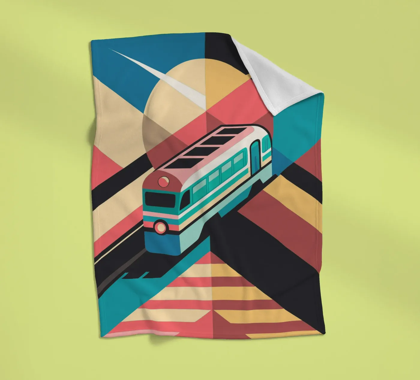 train locomotif vector fleece blanket by Elfath