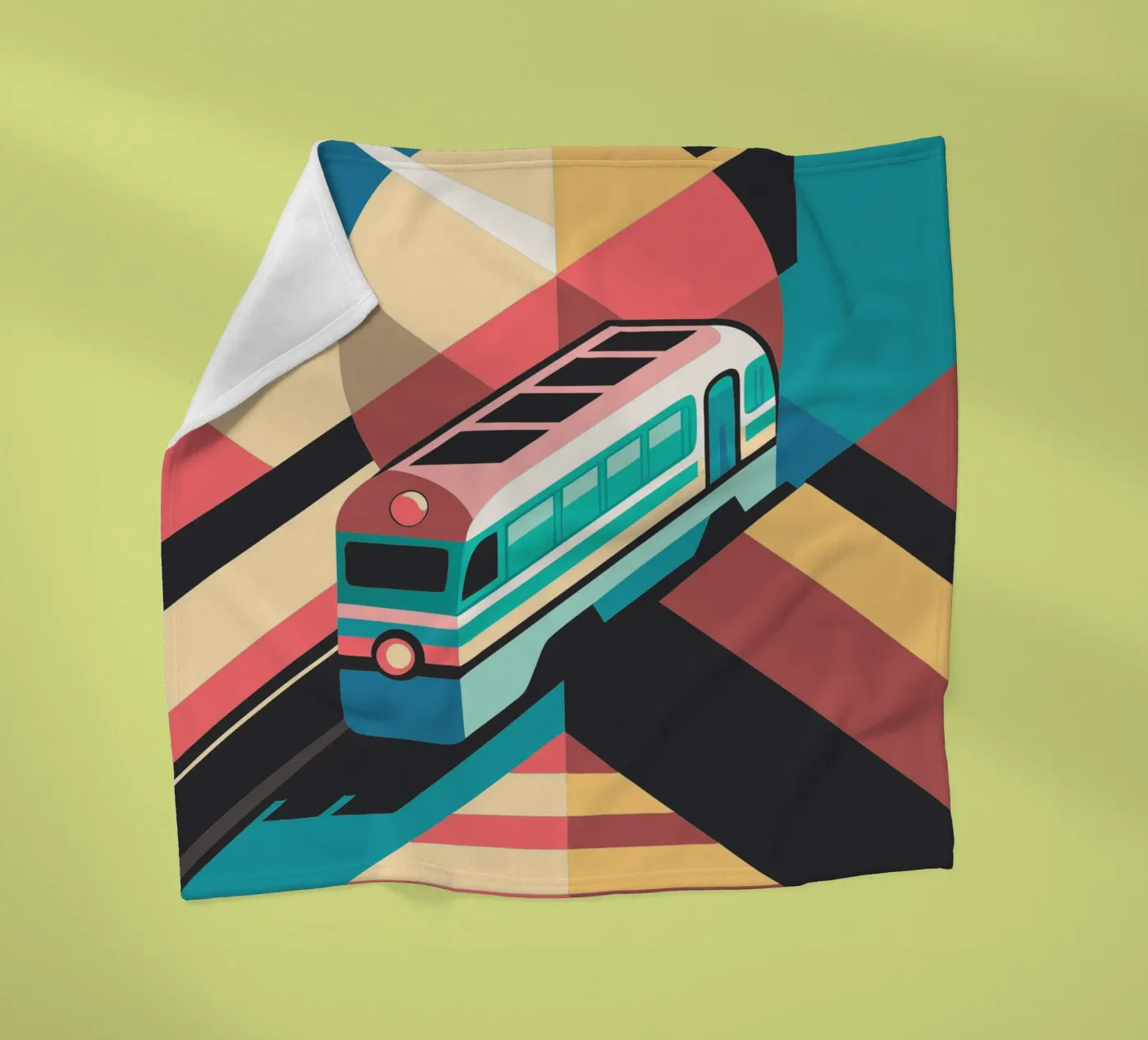 train locomotif vector fleece blanket by Elfath