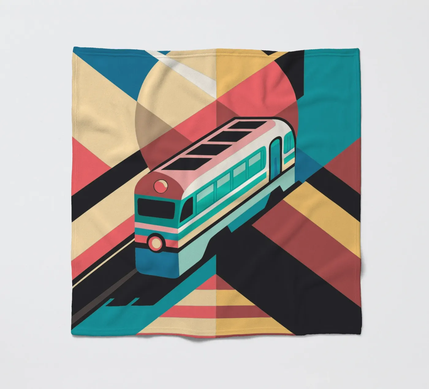 train locomotif vector fleece blanket by Elfath