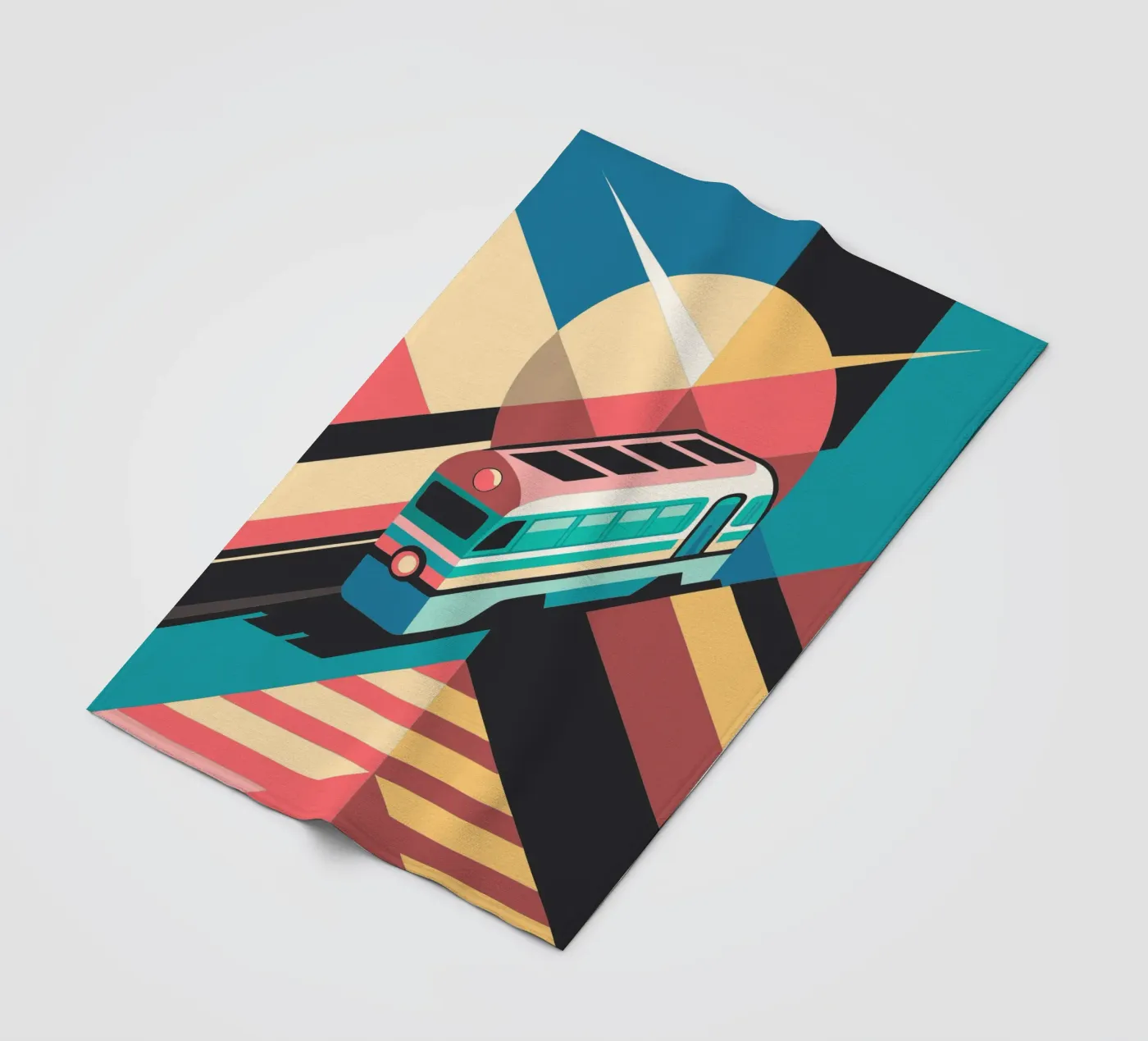 train locomotif vector fleece blanket by Elfath