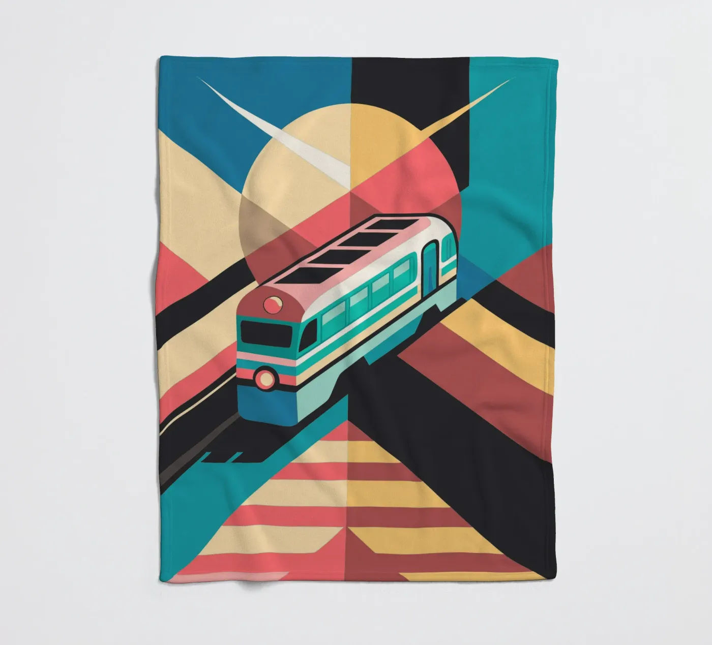 train locomotif vector fleece blanket by Elfath