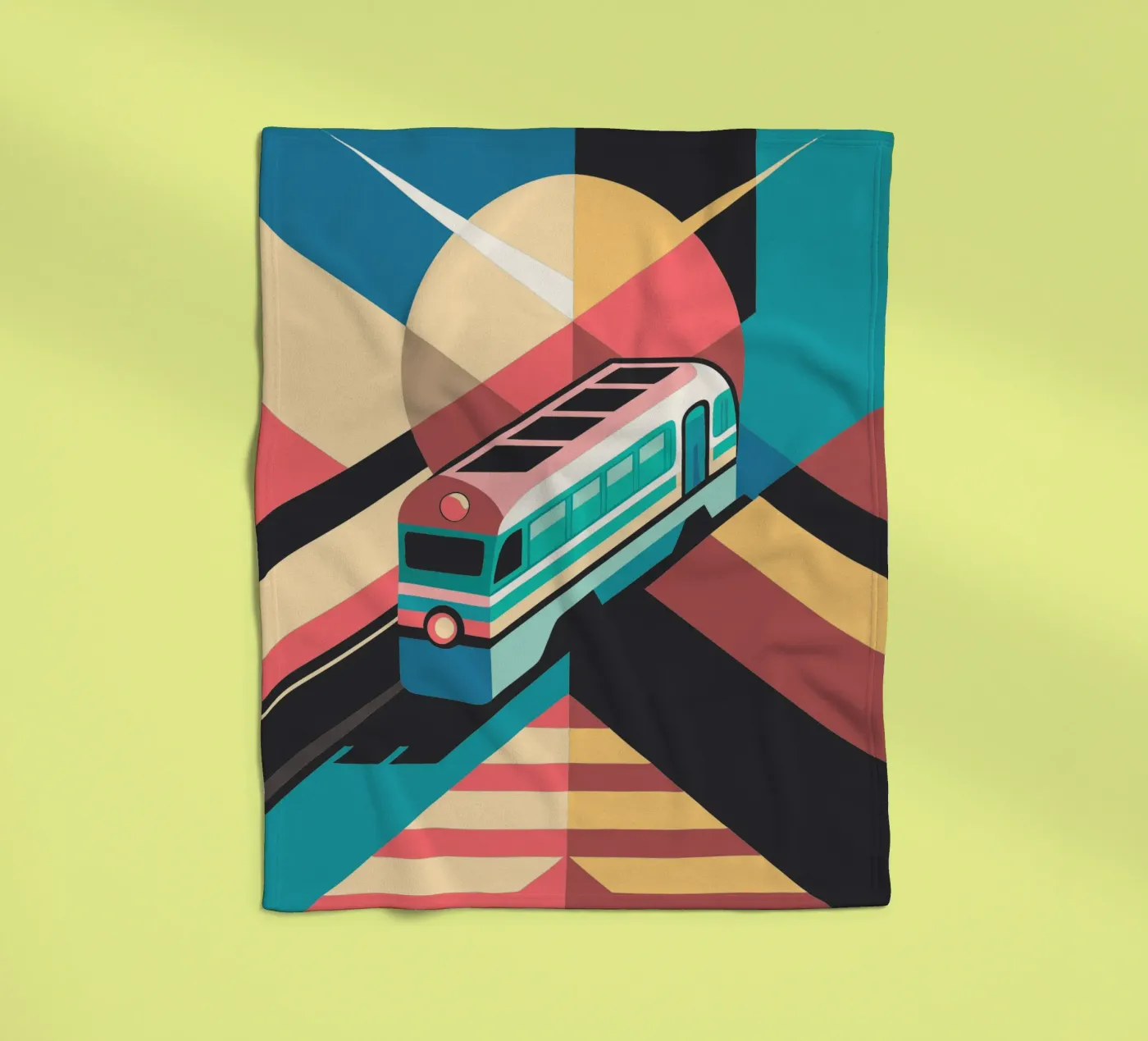 train locomotif vector fleece blanket by Elfath