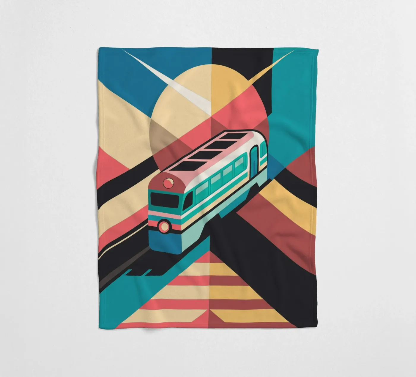train locomotif vector fleece blanket by Elfath