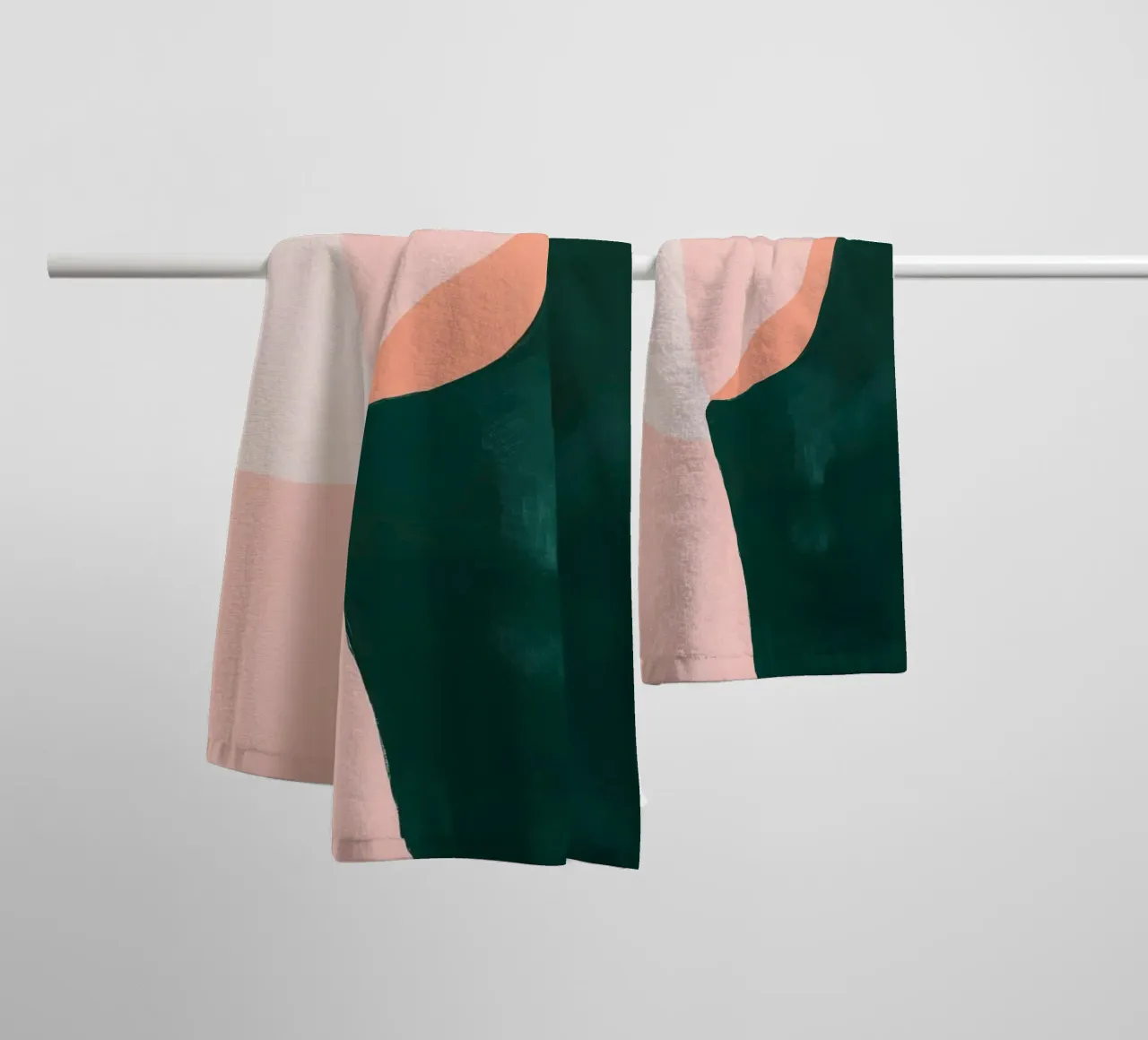 Japandi forme femme en rose & vert serviette de bain de Euphoria Theresa