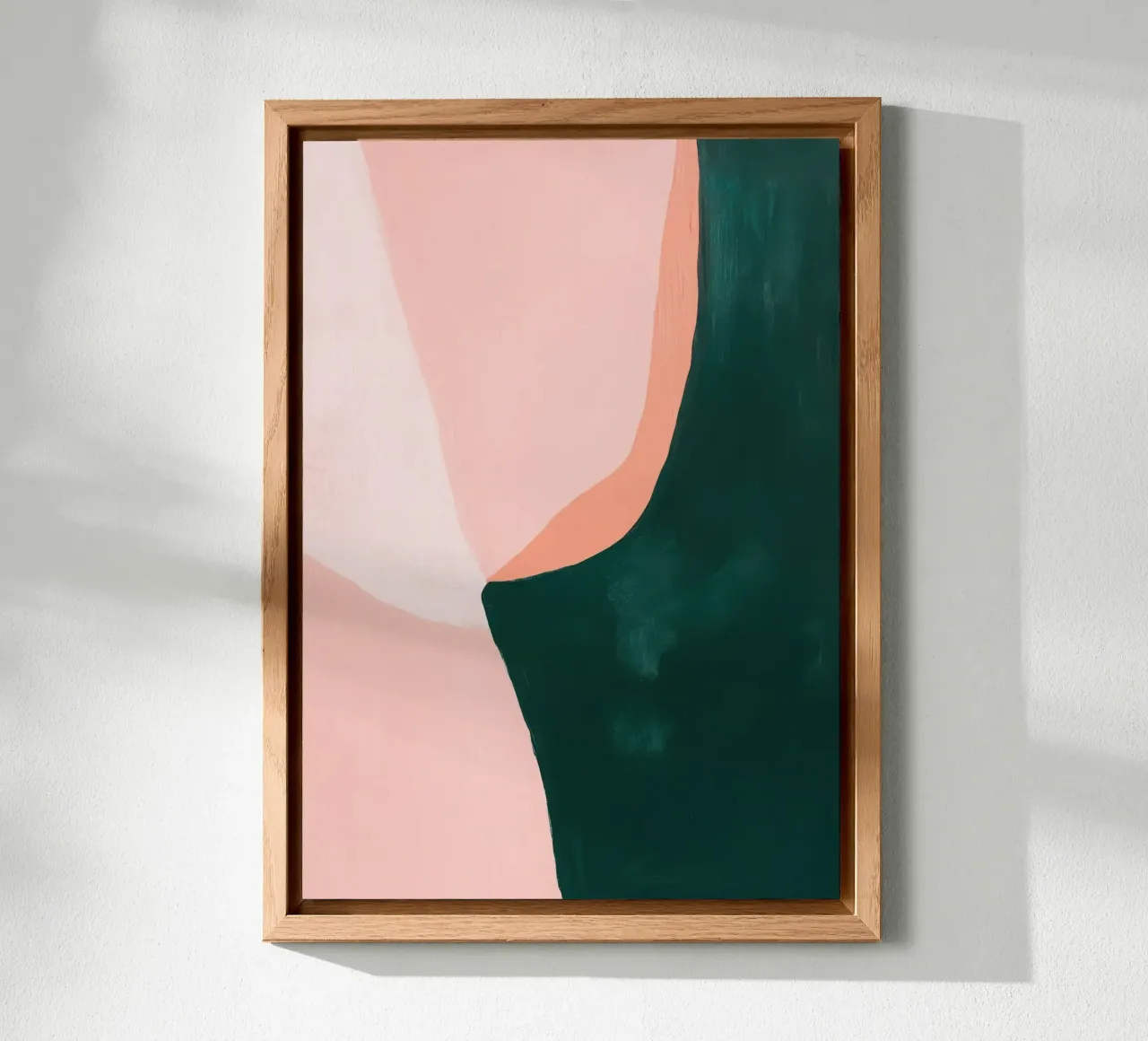 Forma da donna Japandi in rosa e verde alluminio dibond da Euphoria Theresa