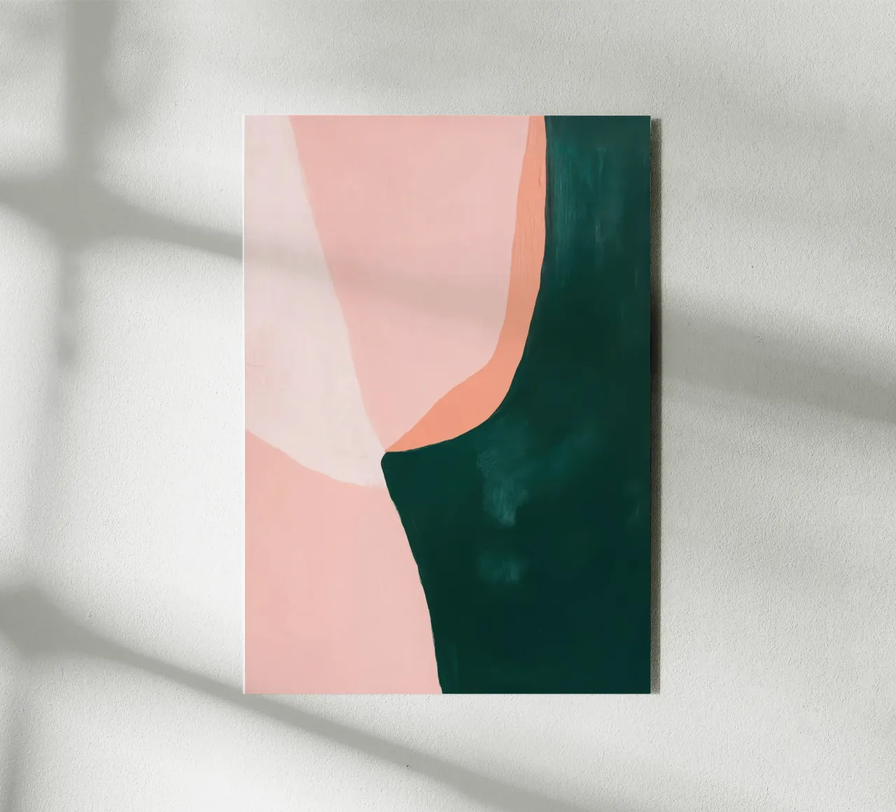 Forma da donna Japandi in rosa e verde alluminio dibond da Euphoria Theresa