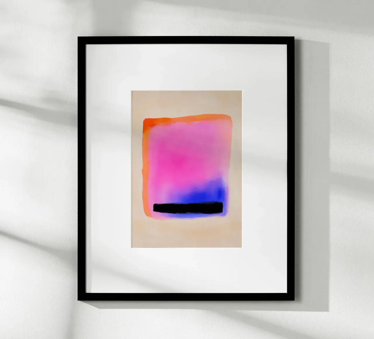 Astratto in rosa neon, arancione e blu carta hahnemühle da Euphoria Theresa