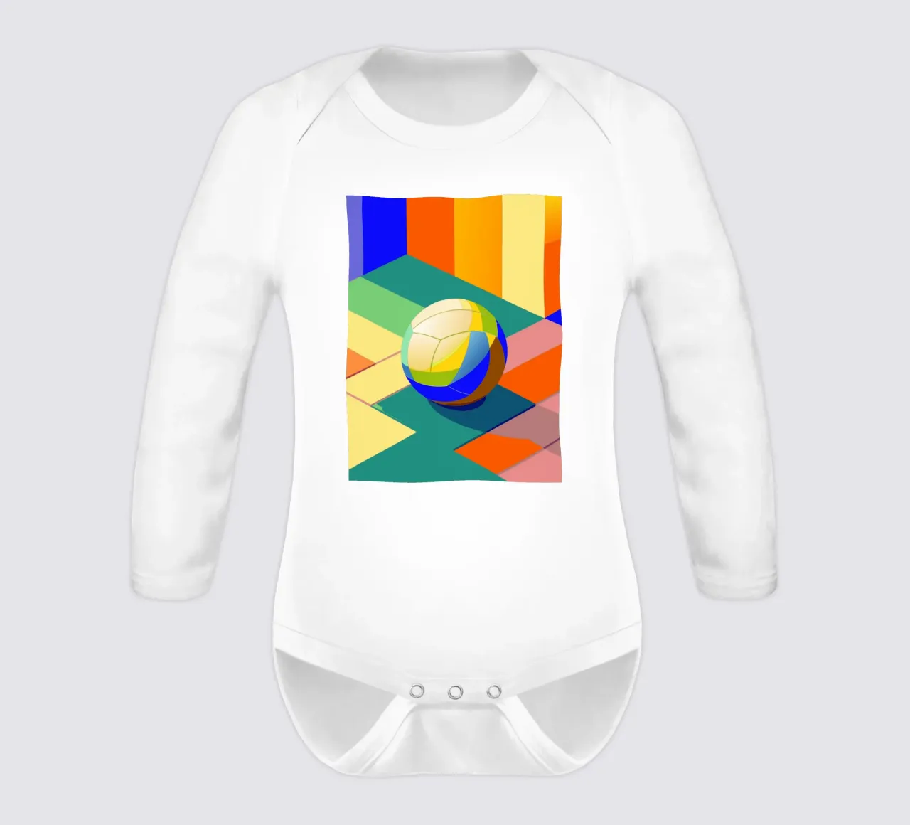 volley ball vector art long-sleeve baby romper by Elfath