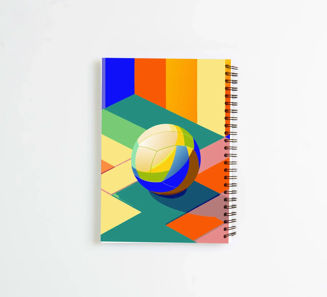 volley ball vector art spiral notebook by Elfath
