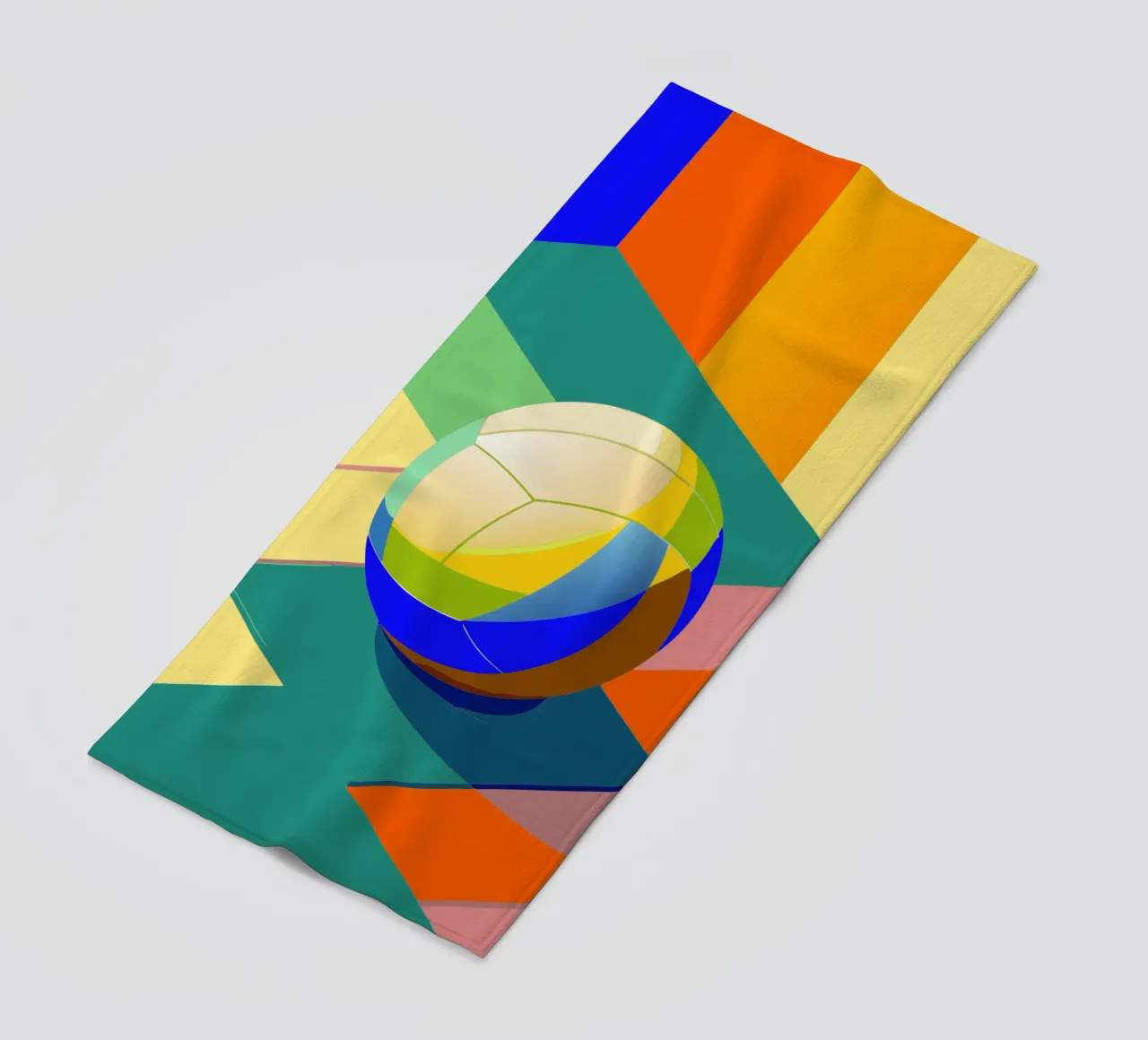 volley ball vector art beach towel by Elfath
