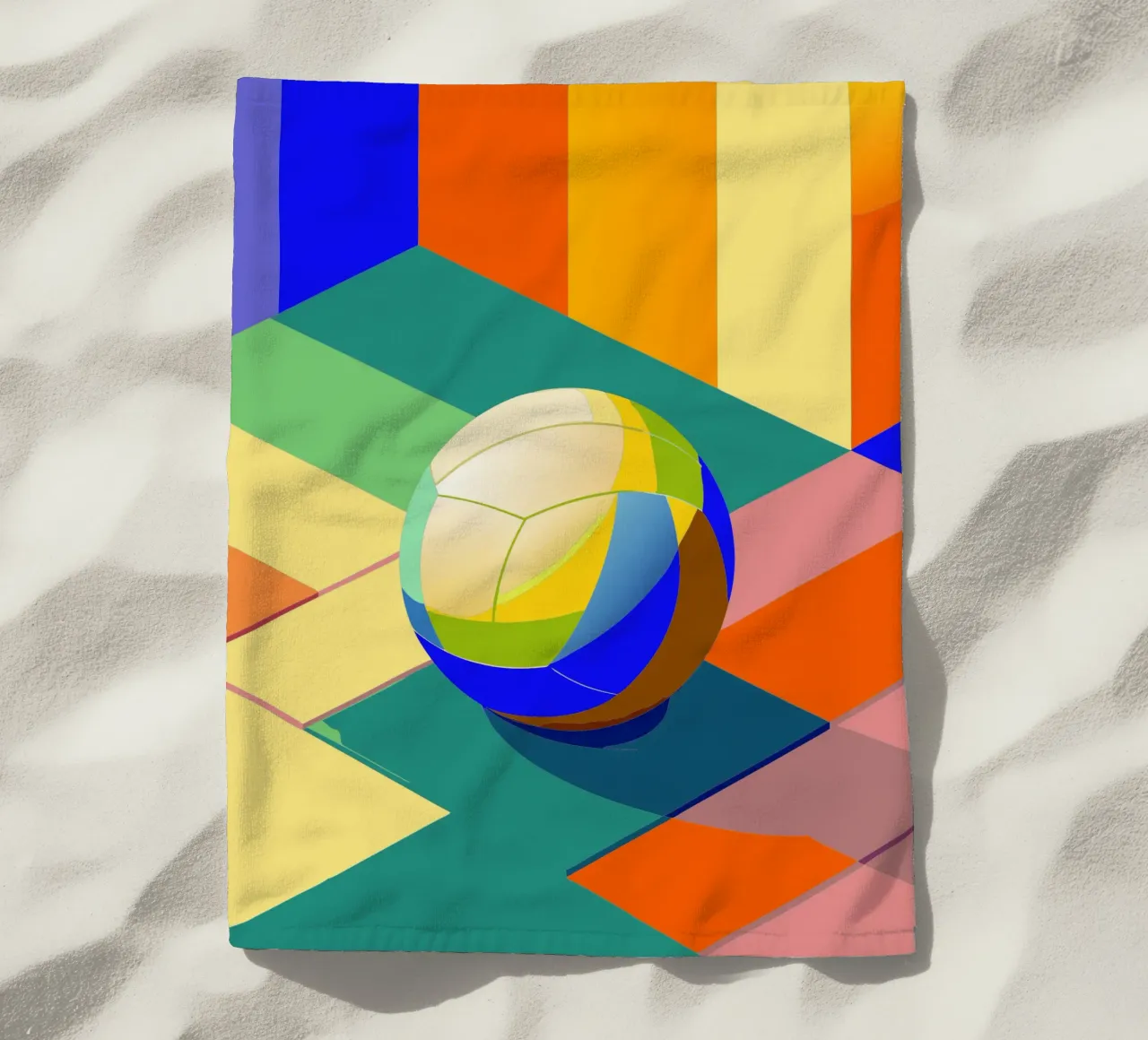 volley ball vector art beach towel by Elfath