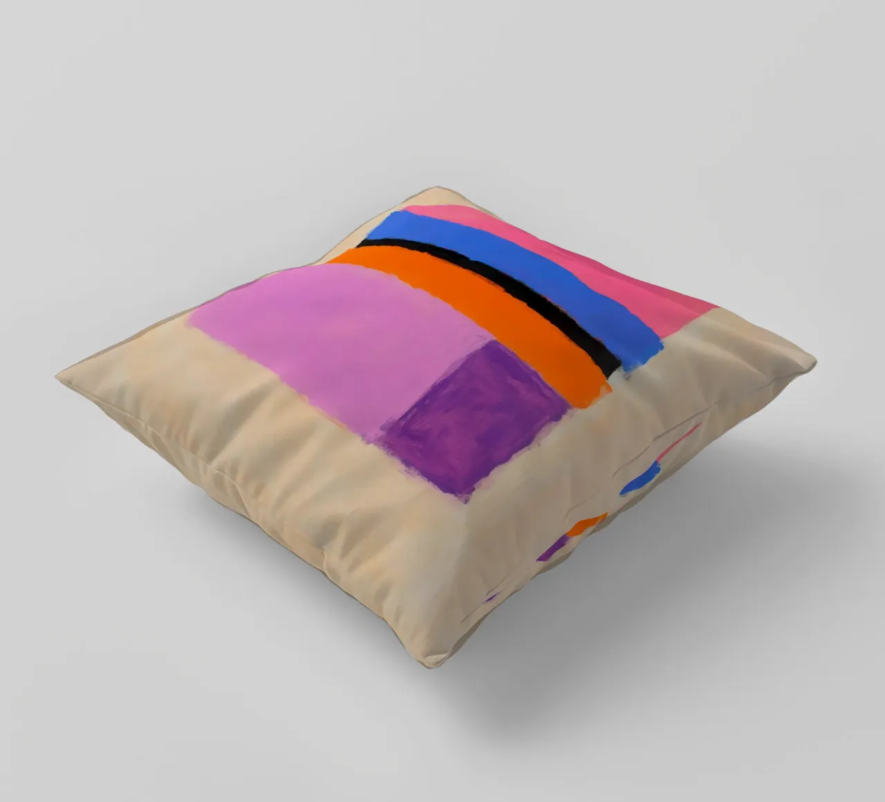 Campo cromatico in arancione, viola e blu cuscino da Euphoria Theresa