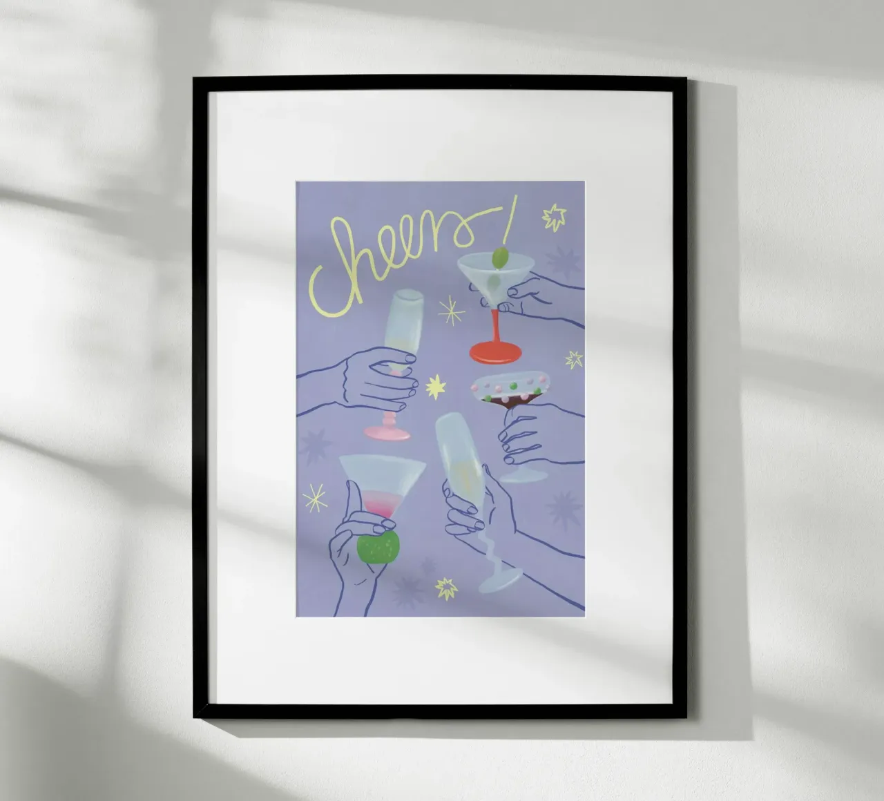 Cheers poster con telaio in alluminio da Frauke Schyroki