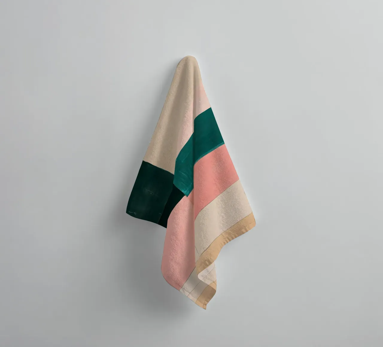 Japandi interplay of shapes in beige & pastel towel by Euphoria Theresa