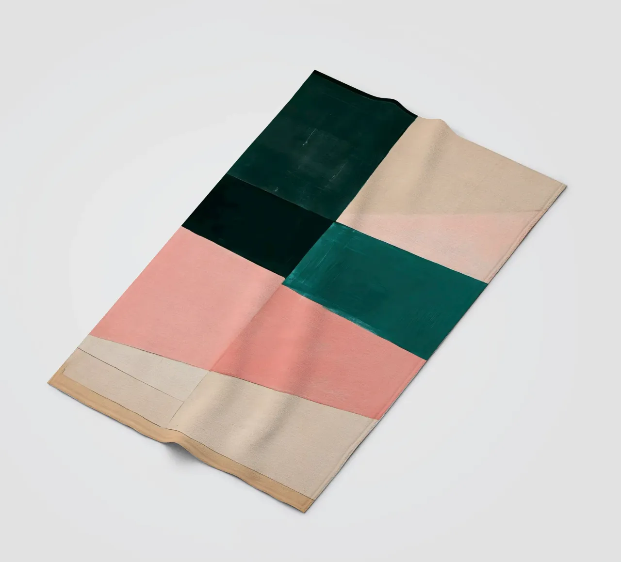 Japandi interplay of shapes in beige & pastel fleece blanket by Euphoria Theresa