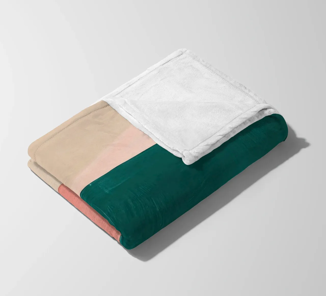Japandi interplay of shapes in beige & pastel fleece blanket by Euphoria Theresa