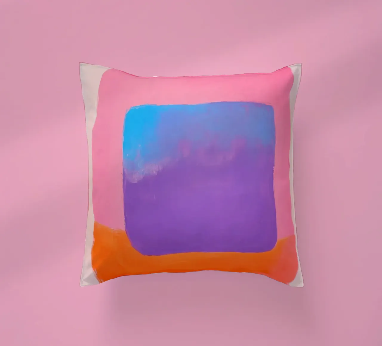 Composizione astratta con quadrato blu cuscino da Euphoria Theresa