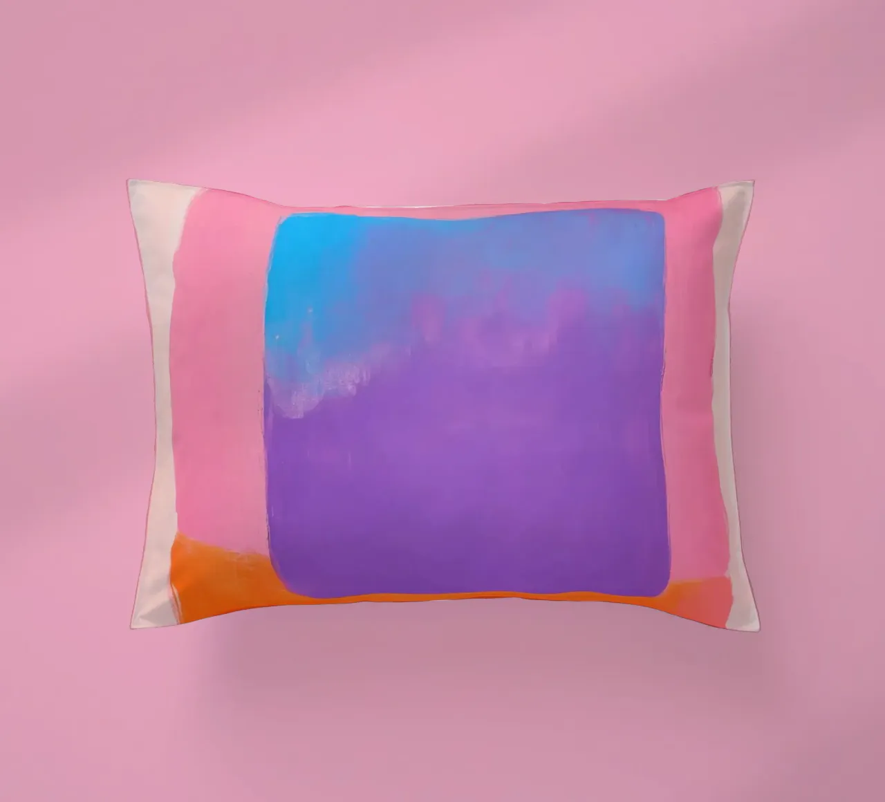Composizione astratta con quadrato blu cuscino da Euphoria Theresa