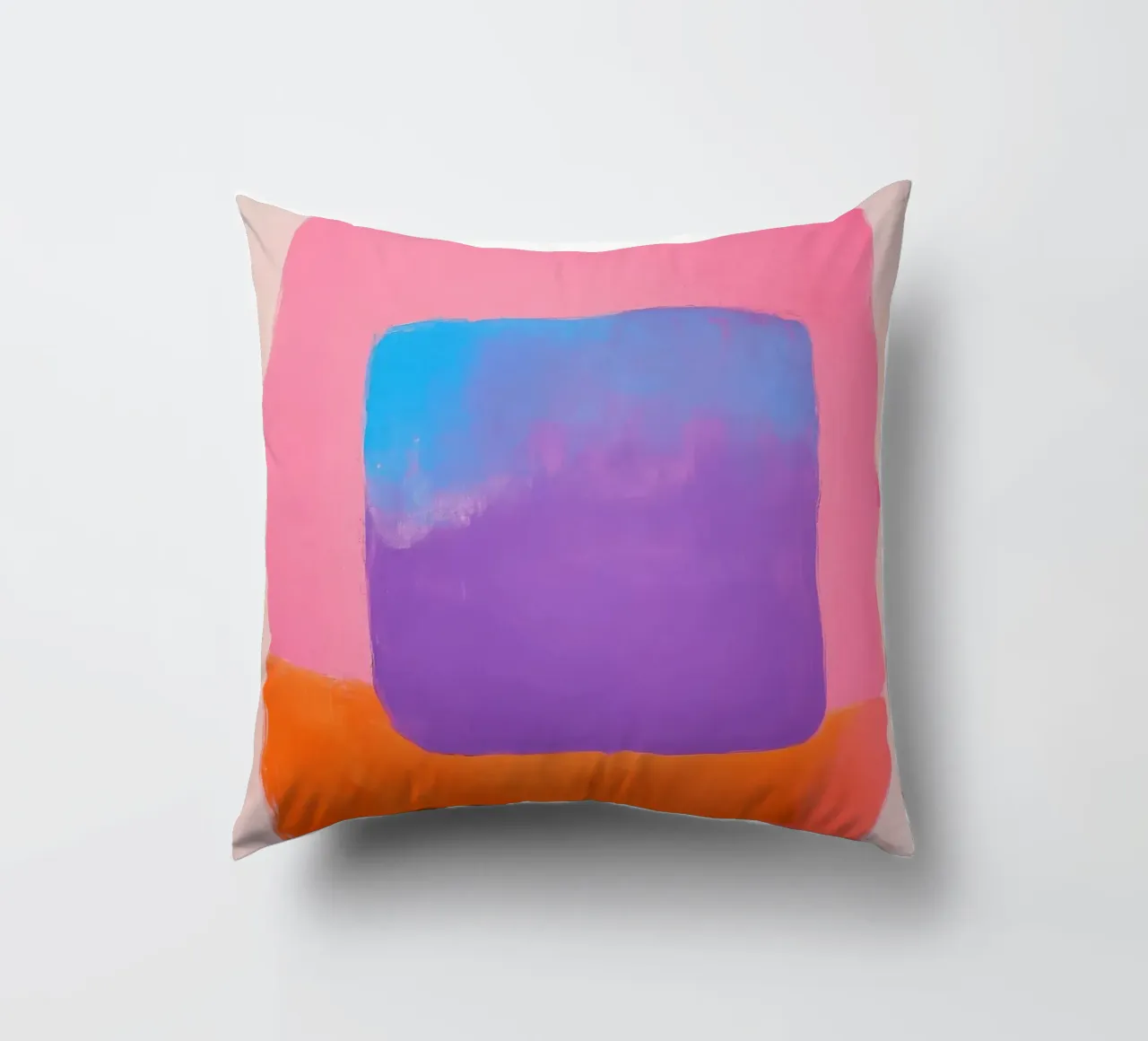 Composizione astratta con quadrato blu cuscino da Euphoria Theresa