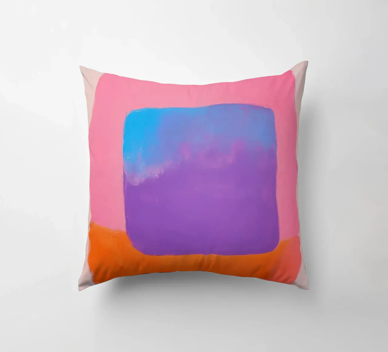 Composizione astratta con quadrato blu cuscino da Euphoria Theresa
