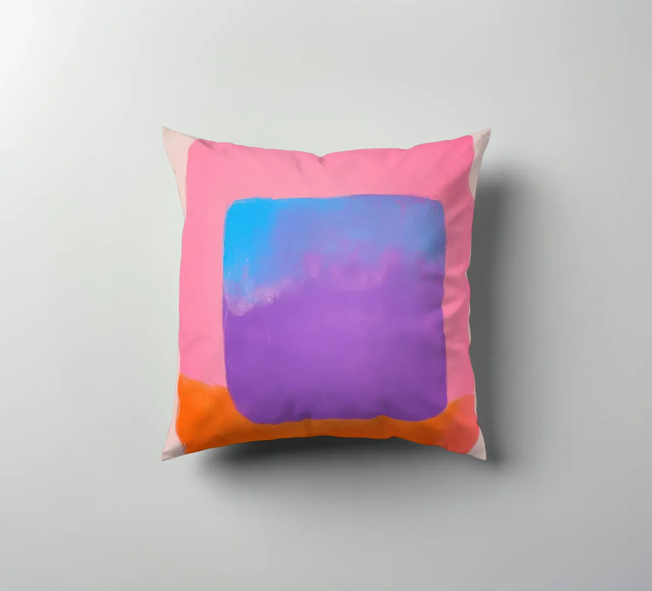 Composizione astratta con quadrato blu cuscino da Euphoria Theresa
