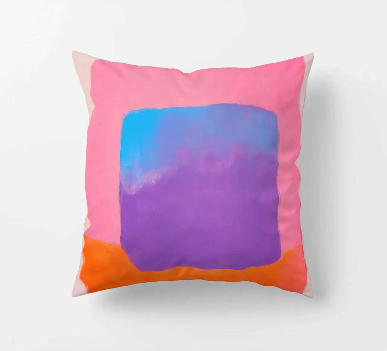 Composizione astratta con quadrato blu cuscino da Euphoria Theresa