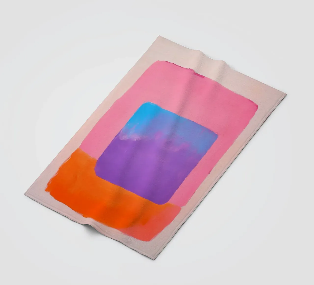 Composizione astratta con quadrato blu coperta in pile da Euphoria Theresa