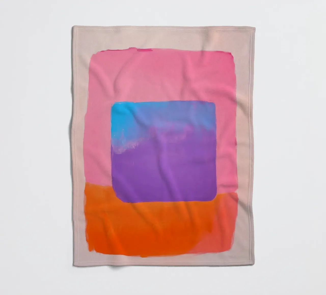 Composizione astratta con quadrato blu coperta in pile da Euphoria Theresa