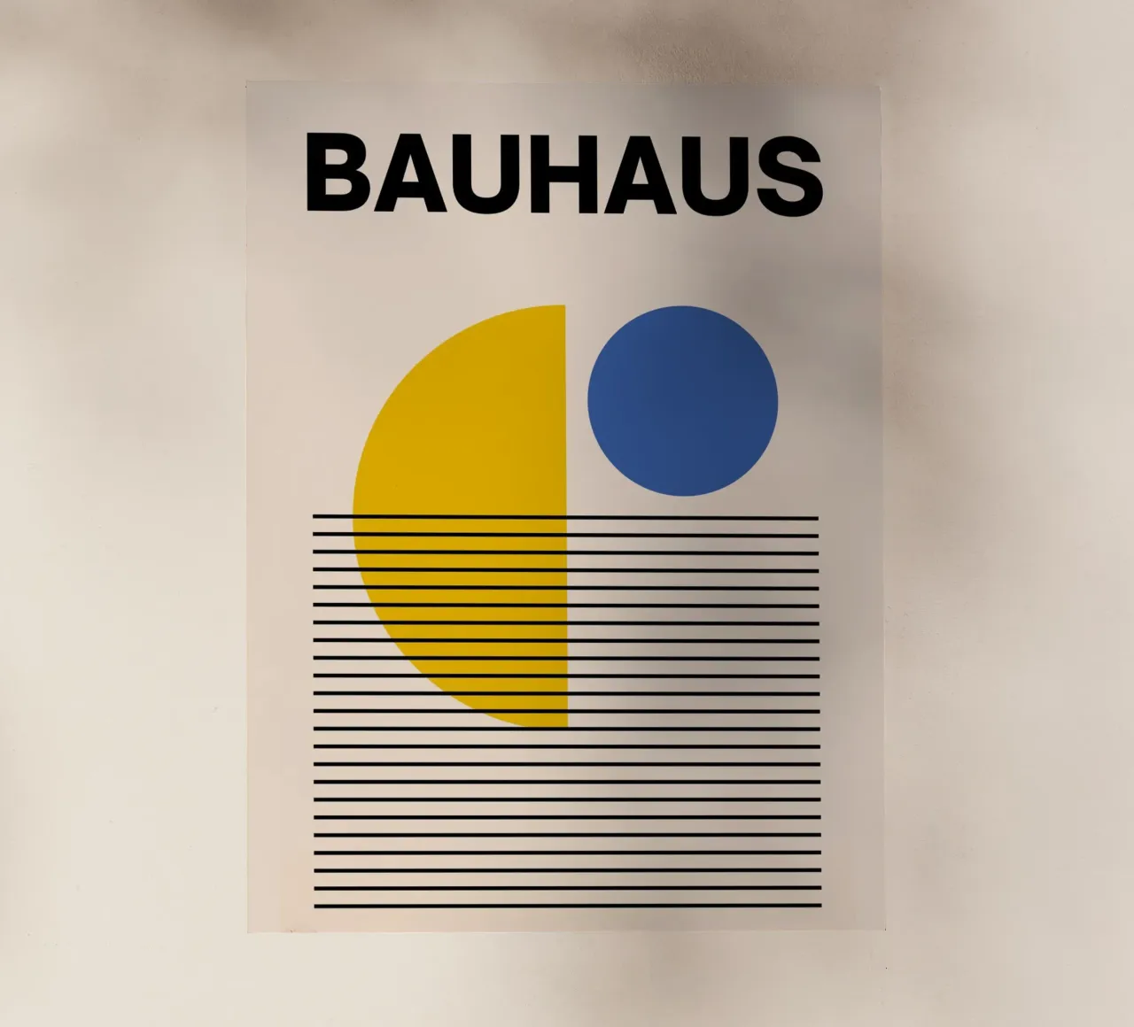 Bauhaus Poster Yellow Blue - Minimal Geometric backlit film by Casa Calm